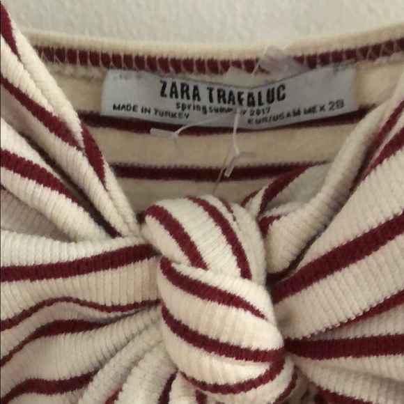 Zara red and cream striped dress sz M - Picture 4 of 4